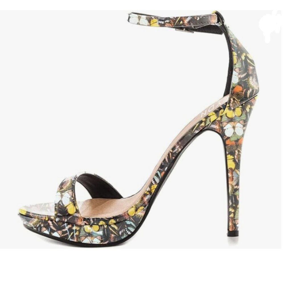 Ydn Brown Butterfly Open Toe High Heel Sandals Ankle Strap Platform Dress Shoes